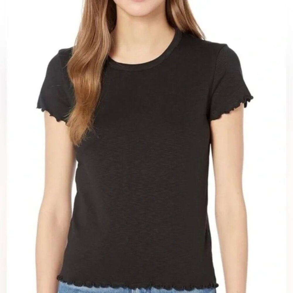 Madewell Scallop Edge/ Lettuce Edge T-shirt Black M